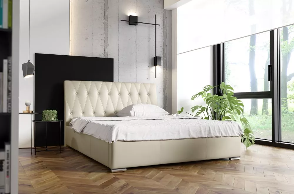 Gulta Nicea standard ar stelāžu Guļamvietas platums: 180 cm, Guļamvietas garums: 200 cm, stelāžas tips: metāla, · Gaiši 