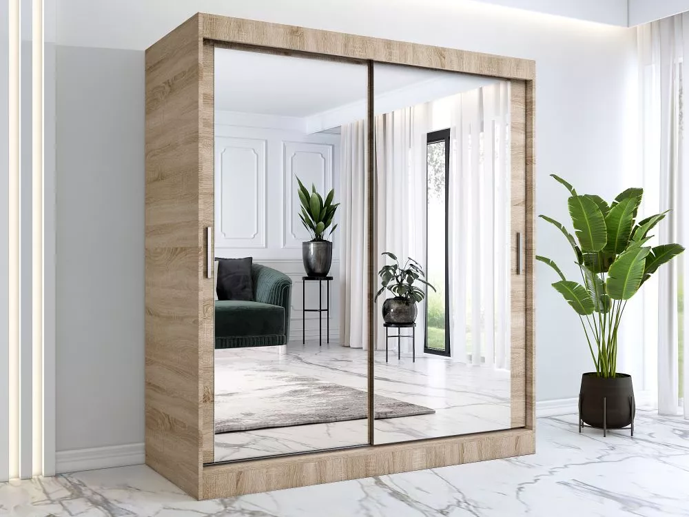 Skapis Karl Mirror · Sonoma · 180 × 60 × 200 cm