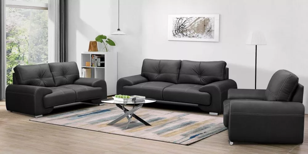 Komplekts Omega Lux New 3S+2S+1S Standard · Melna · 100 × 230 × 90 cm