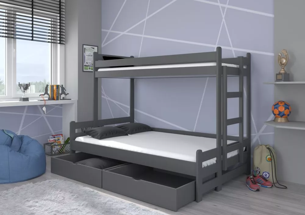 Bērnu gulta Beniamin Basic ar stelāžām Kāpņu puse: Pa labi, Guļamvietas platums: 120 cm, Guļamvietas garums: 200 cm, · G