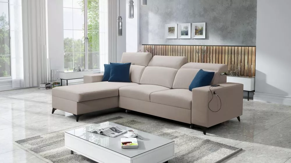 Dīvāns Bartone 1 Mix Standard · Kapučino · 182 × 286 × 83 cm