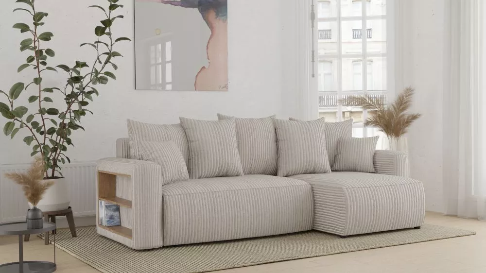 Dīvāns Solero L Standard · Gaiši bēšs · 142 × 238 × 73 cm