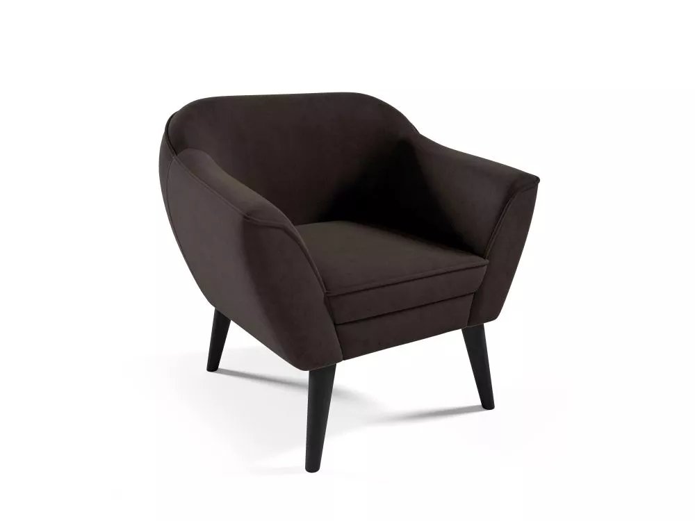 Mīksts krēsls Amelia typ 197 Standard Sēdvietas dziļums: 52 cm, · Tumši brūns · 80 × 71 × 75 cm