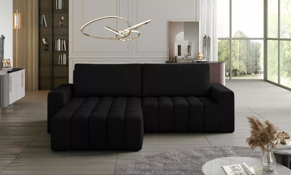Dīvāns Bonett Standard · Melns · 160 × 245 × 85 cm
