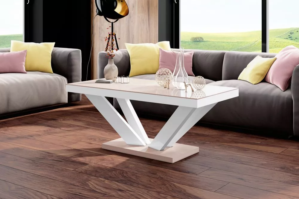 Žurnālgalds Viva 2 Mini Gloss Korpusa krāsa: kapučīno, · 120 × 60 × 50 cm