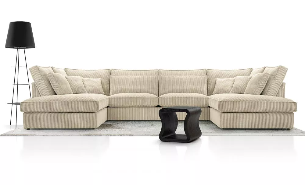 Dīvāns Cobra U Standard · Gaiši bēšs · 225 × 407 × 93 cm