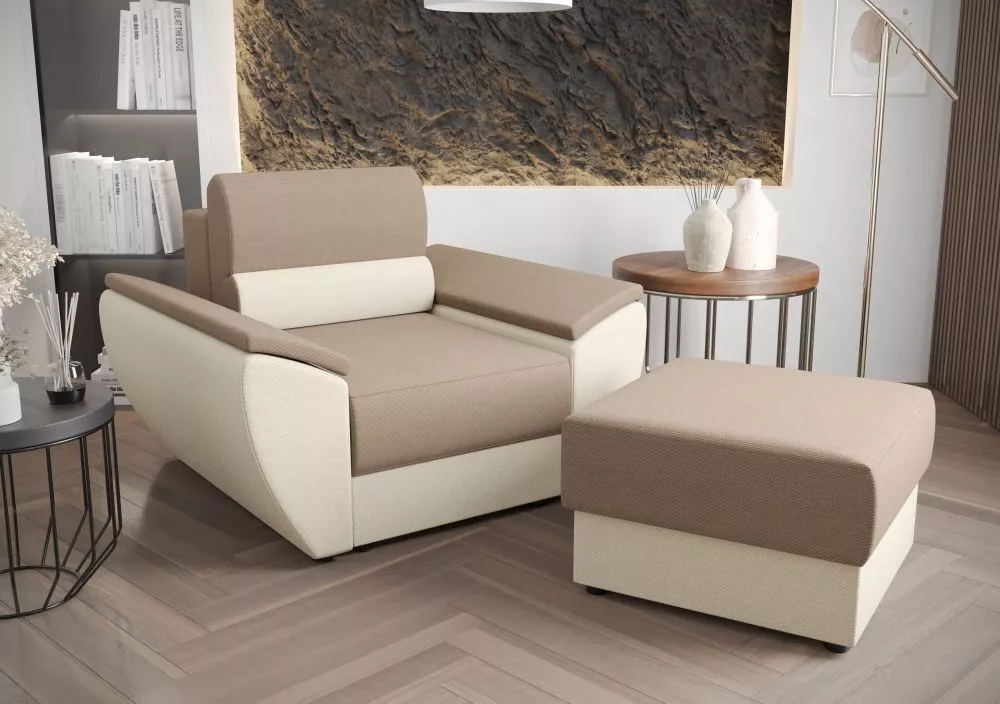 Komplekts Rebi 1S+P Standard · Bēšs + krēms · 80 × 120 × 78 cm