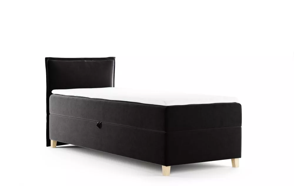 Gulta Frendzel L Mini Boxspring Standard Guļamvietas platums: 80 cm, Guļamvietas garums: 200 cm, · Melns · 83 × 206 × 10