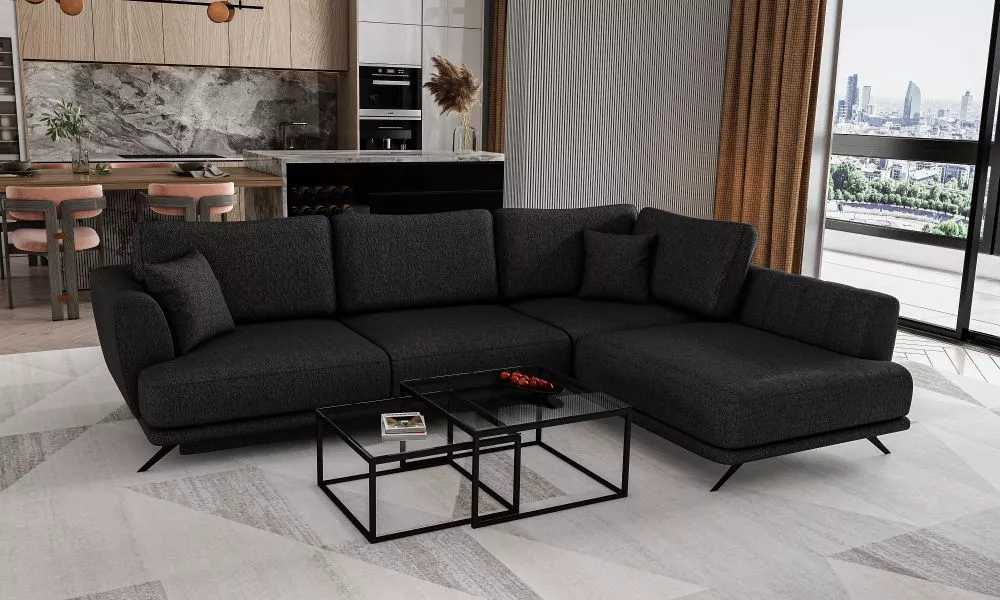 Dīvāns Larde Comfort Standard · Melns · 178 × 280 × 90 cm