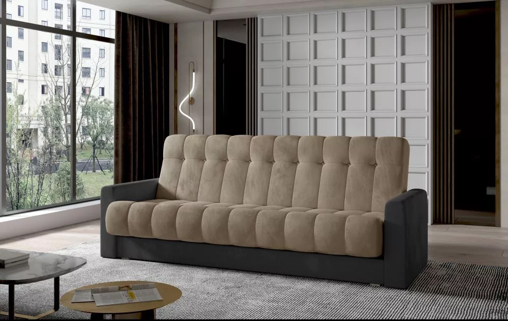 Dīvāns Garett standard · Brūns + grafīts · 85 × 210 × 90 cm