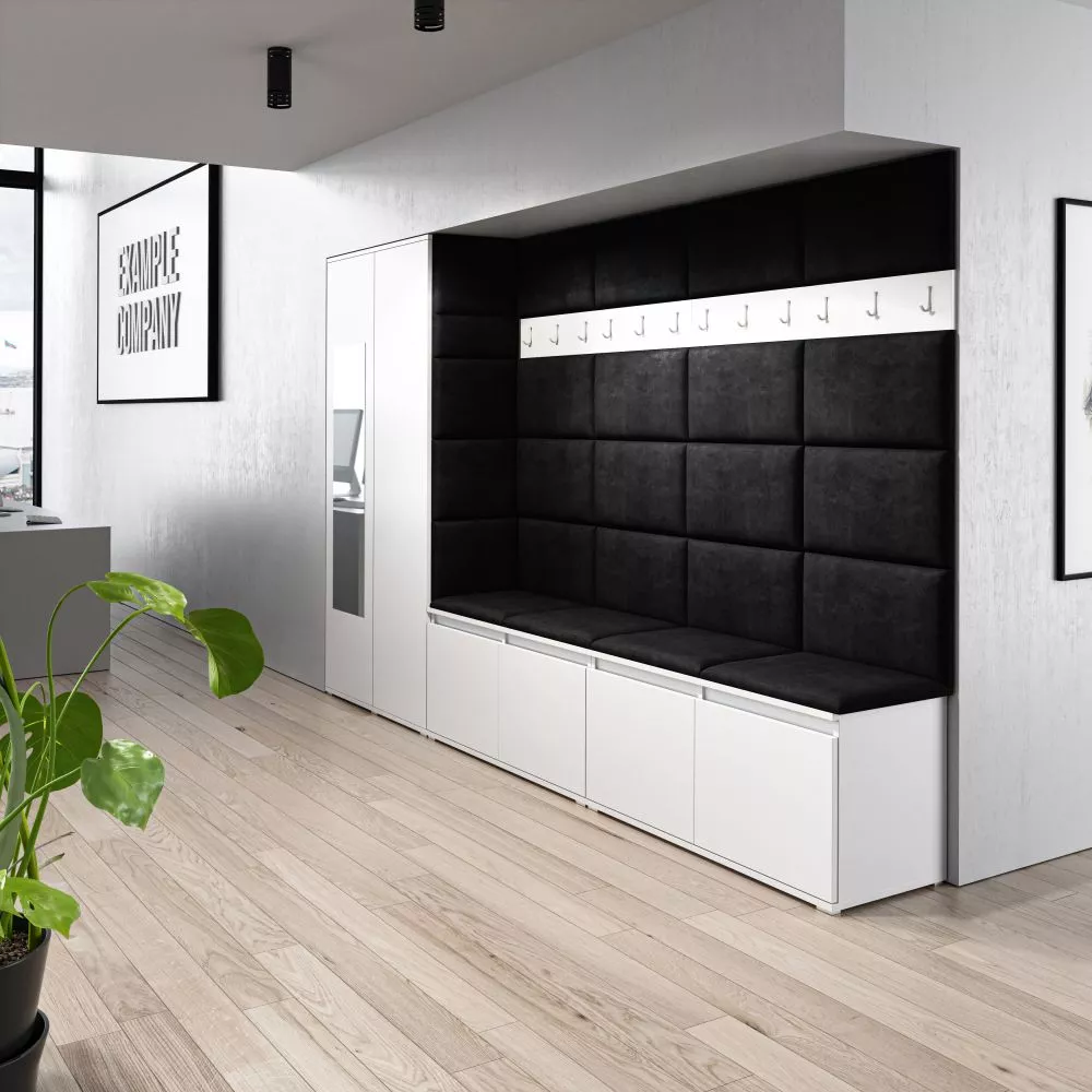 Apavu plaukts Emi 9 Trinity Korpusa krāsa: balts, · 290 × 185 × 40 cm