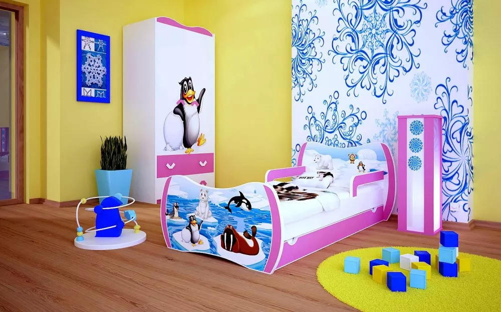 Bērnu gulta Dream L02 140x70 DM31 ar stelāžu Guļamvietas platums: 70 cm, Guļamvietas garums: 140 cm, · 94 × 144 × 71 cm