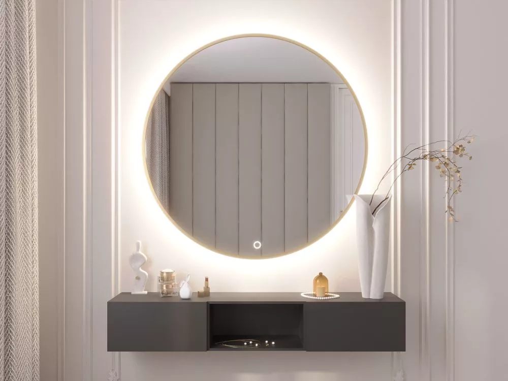 Spogulis Gerbinie A ar LED · Zelta · 2 cm