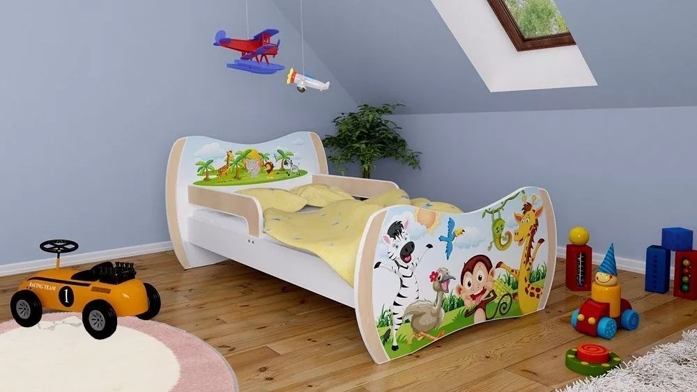 Bērnu gulta Dream L01 140x70 DM05 ar stelāžu Guļamvietas platums: 70 cm, Guļamvietas garums: 140 cm, · 94 × 144 × 71 cm