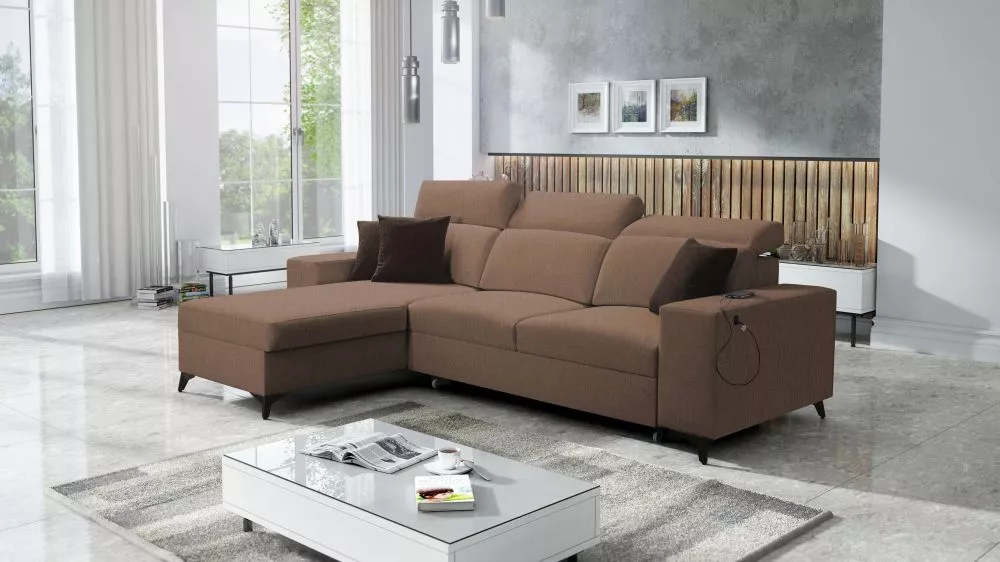 Dīvāns Bartone 1 Mix Standard · Brūns · 182 × 286 × 83 cm