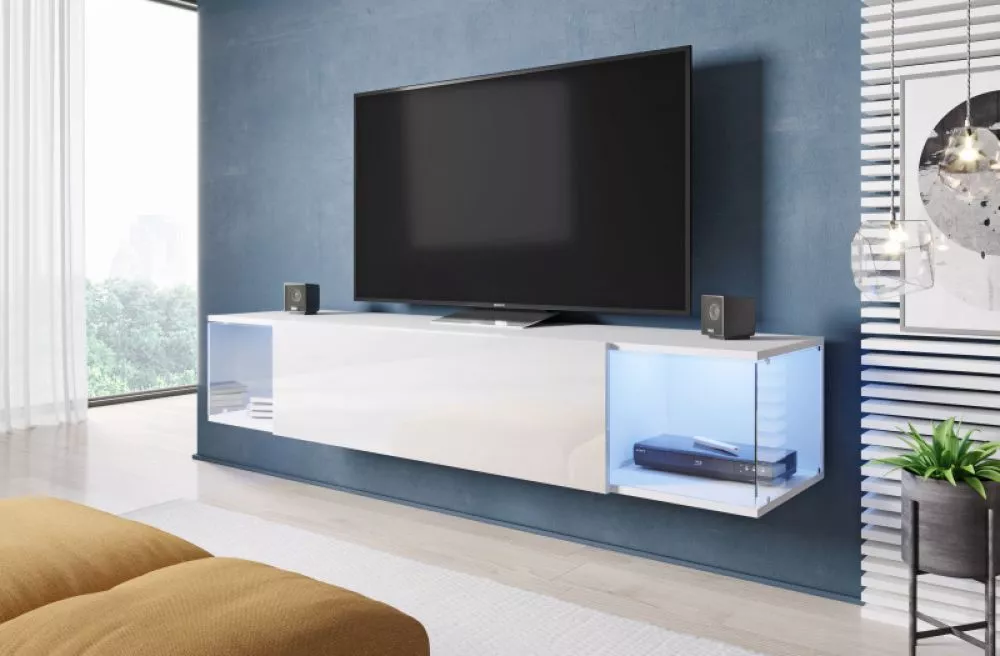 TV tumba Sky RTV ar LED · Balts · 160 × 40 × 30 cm