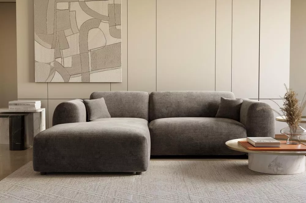 Dīvāns Aura Mini Standard · Tumši pelēks · 160 × 268 × 72 cm