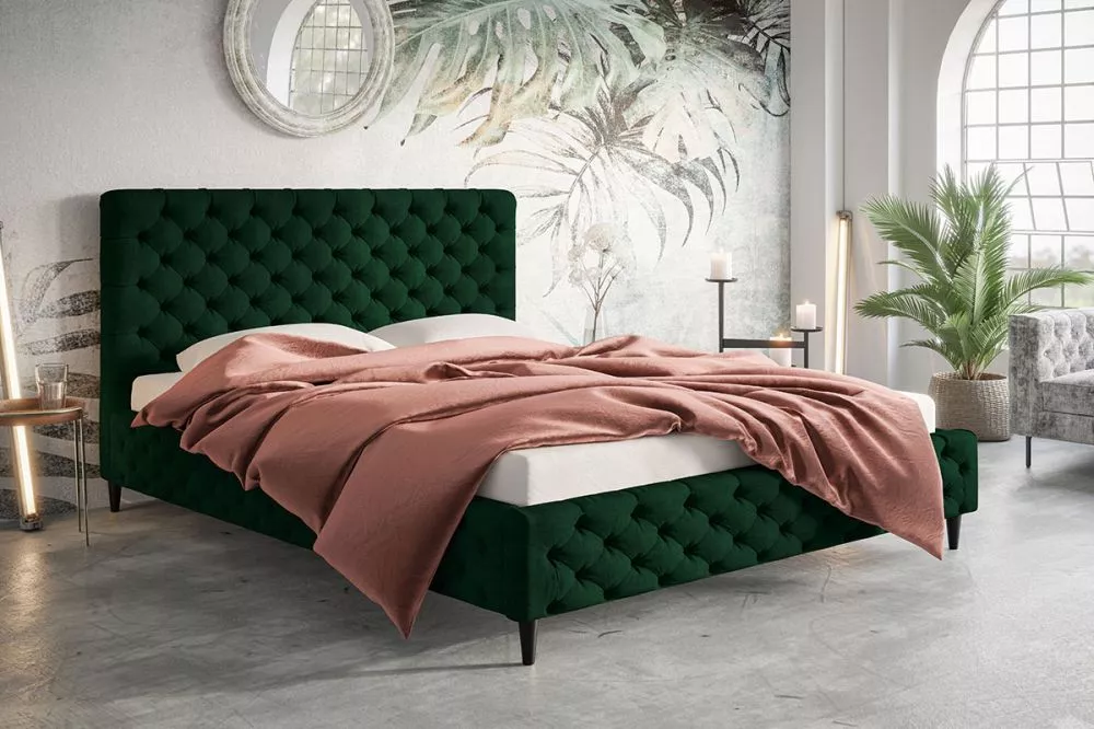 Gulta Lux 5 standard ar stelāžu Guļamvietas platums: 140 cm, Guļamvietas garums: 200 cm, stelāžas tips: koka, · Zaļš · 1