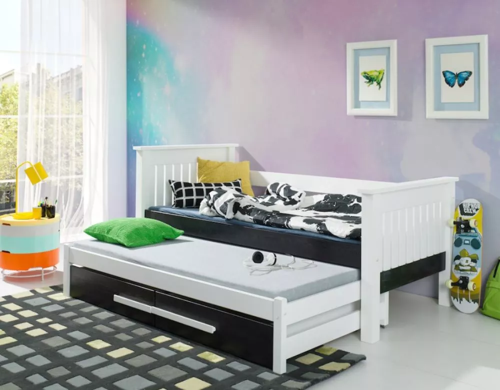 Bērnu gulta Telmo ar stelāžām Guļamvietas platums: 80 cm, Guļamvietas garums: 180 cm, · 95 × 197 × 97 cm