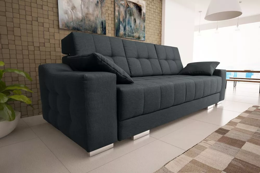 Dīvāns Cynita Standard · Melns · 101 × 255 × 94 cm