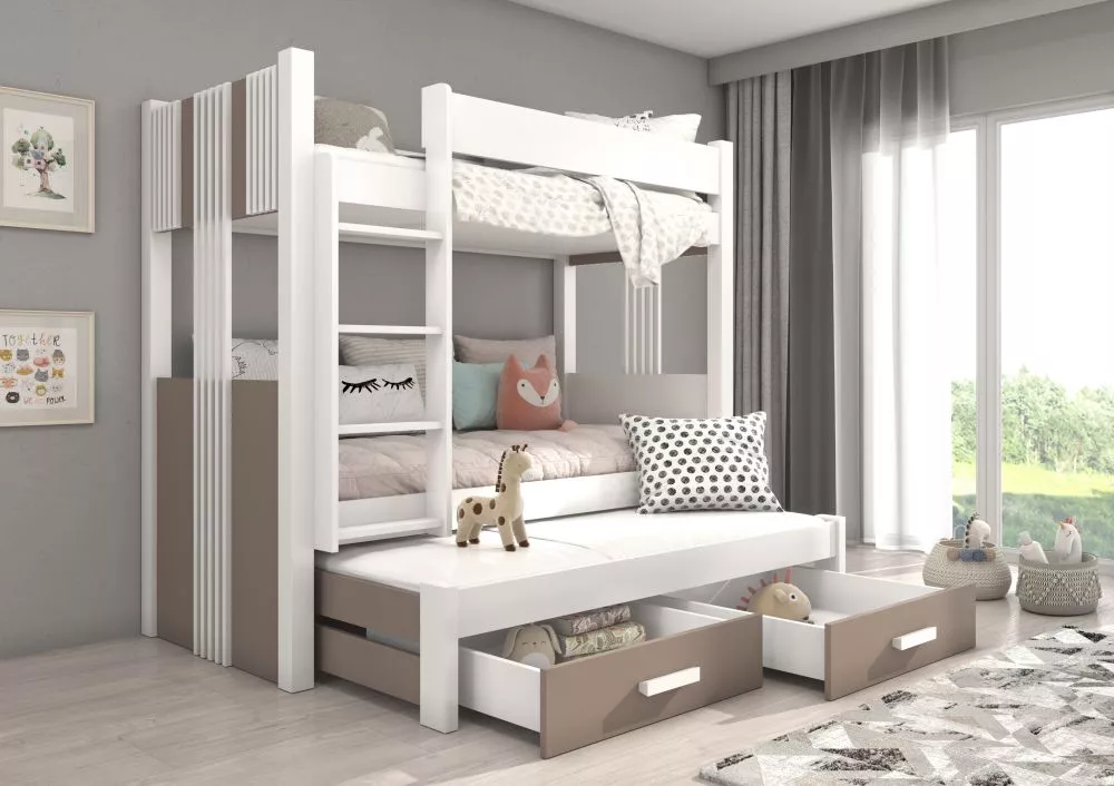 Bērnu gulta Artema ar stelāžam Guļamvietas platums: 80 cm, Guļamvietas garums: 180 cm, · 93 × 194 × 174 cm