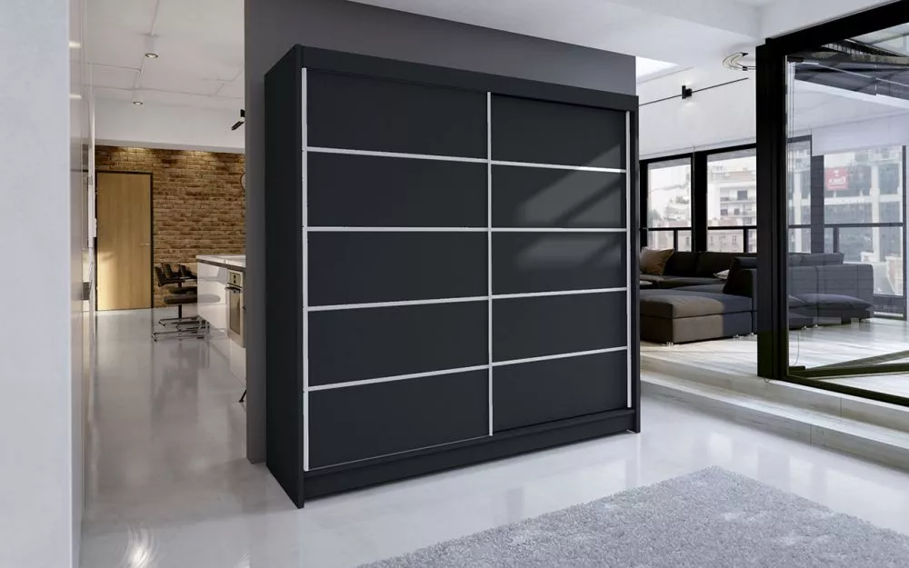 Skapis Spectra · Melna · 180 × 58 × 215 cm