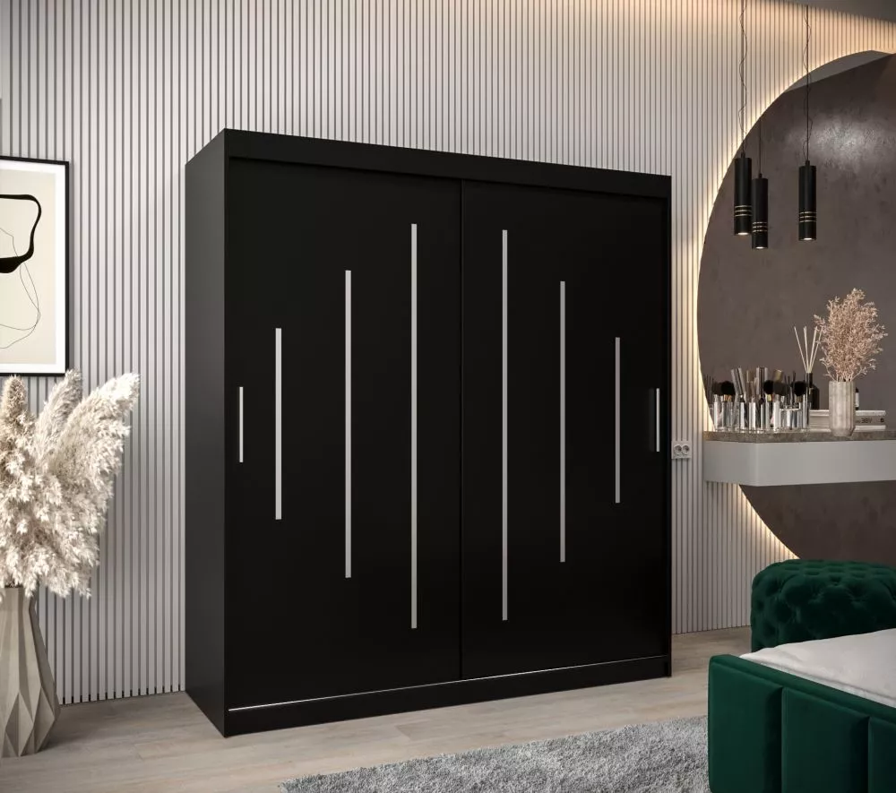 Skapis York · Melns · 180 × 62 × 200 cm