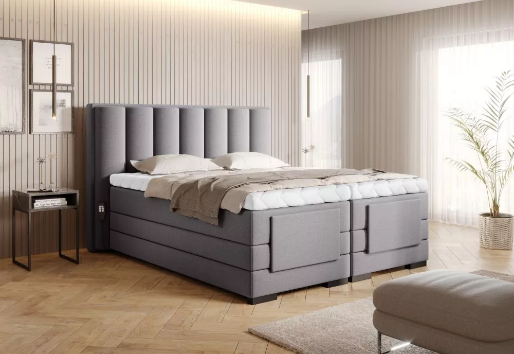 Gulta Veros Electric Boxspring Premium Standard Guļamvietas platums: 180 cm, Guļamvietas garums: 200 cm, · Pelēks · 198 