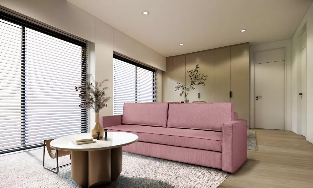 Dīvāns Etna Sofa Standard · Rozā · 91 × 228 × 75 cm