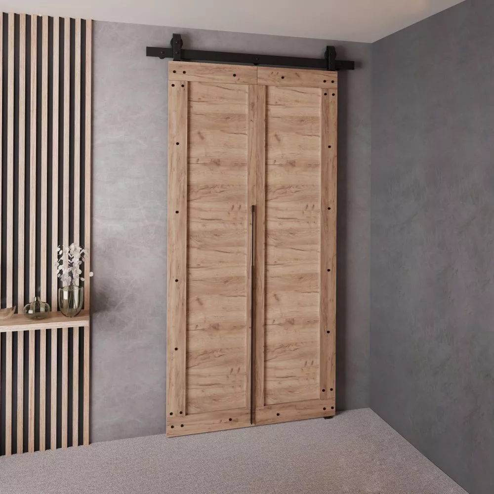 Bīdāmās durvis Qudio Loft-2 · Ozols craft zelts · 86 × 205 cm