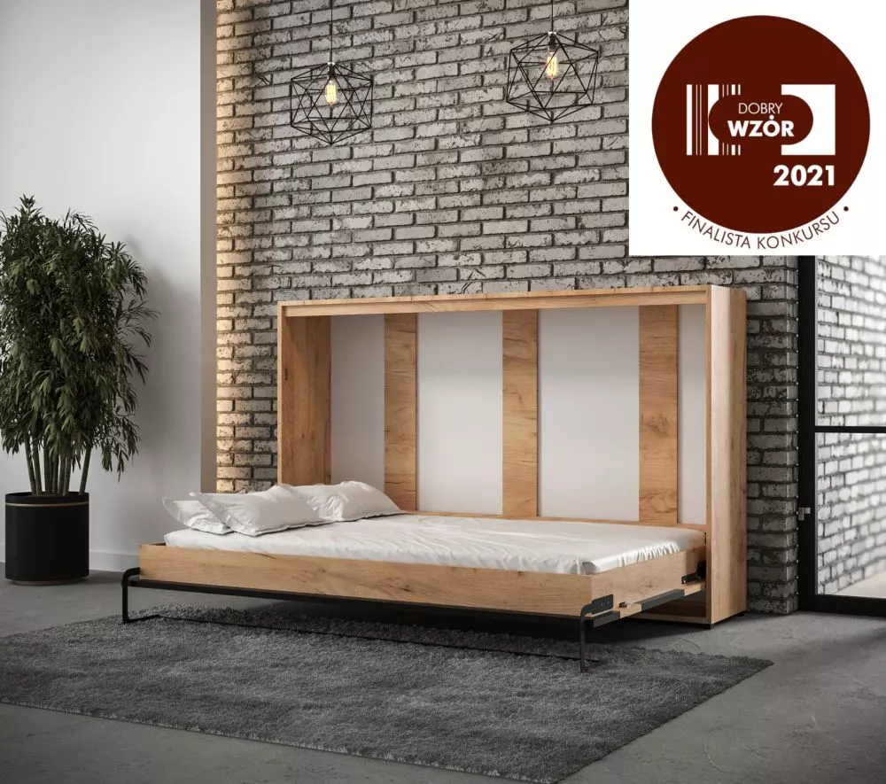 Gulta Case Loft H ar stelāžu Guļamvietas platums: 120 cm, Korpusa krāsa: ozols kraft zelts, Guļamvietas garums: 200 cm, 