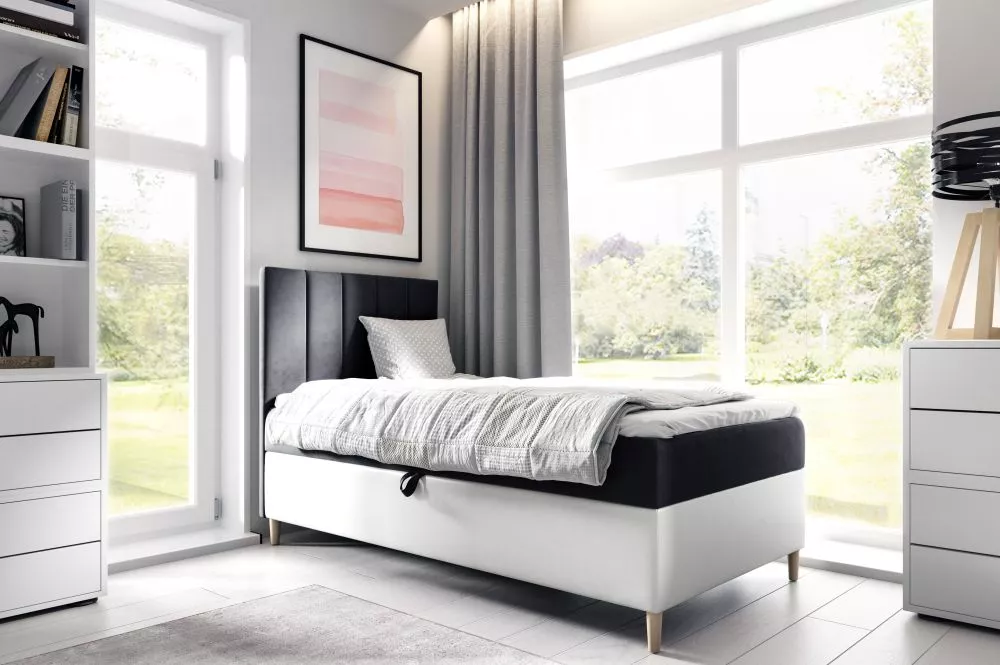 Gulta Maja 1 R Boxspring Standard Guļamvietas platums: 100 cm, Korpusa krāsa: balts, Guļamvietas garums: 200 cm, · 100 ×