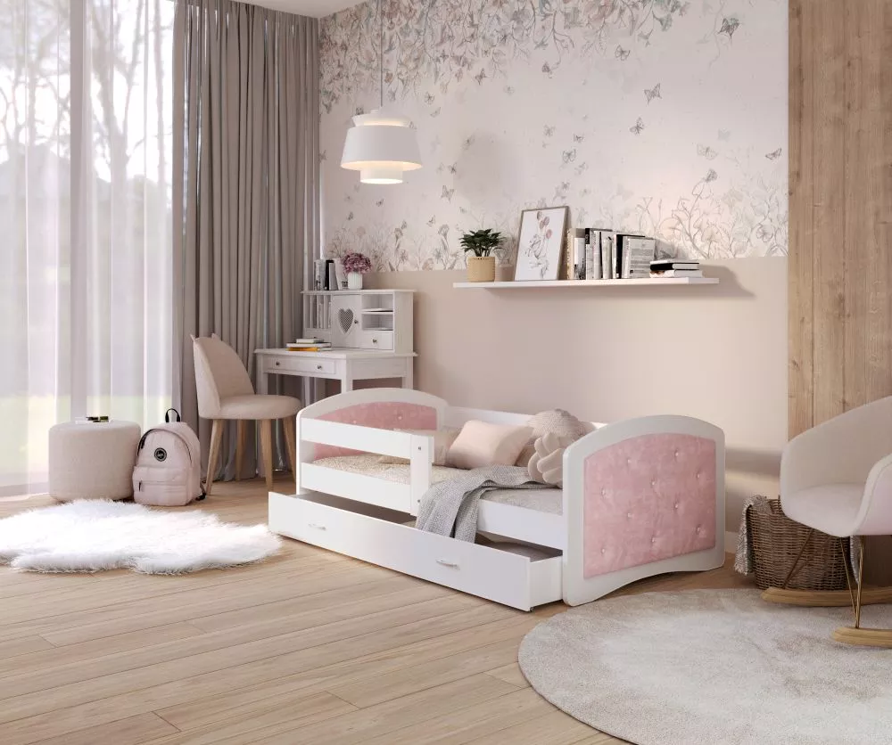 Bērnu gulta Megi K ar stelāžu Guļamvietas platums: 80 cm, Guļamvietas garums: 180 cm, · 85 × 183 × 65 cm