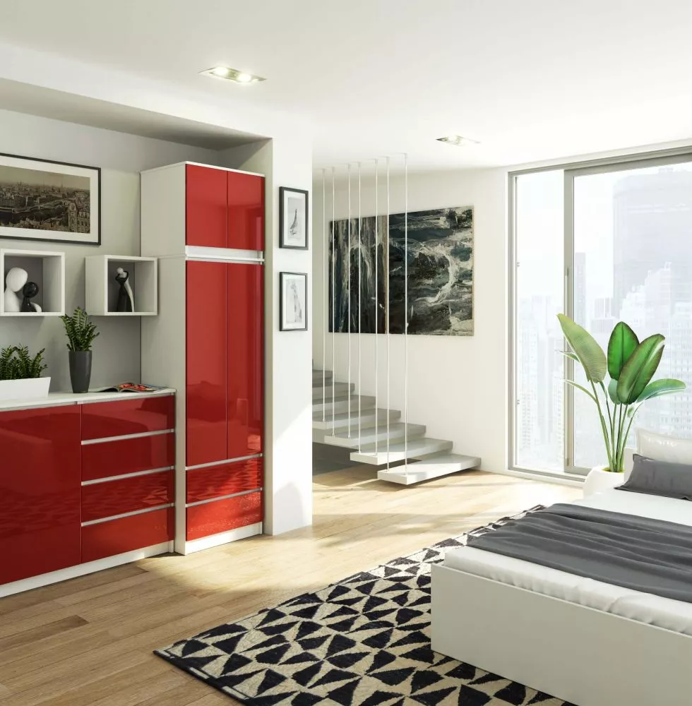 Skapis S60 2D2S N Gloss · 60.4 × 50.4 × 235 cm