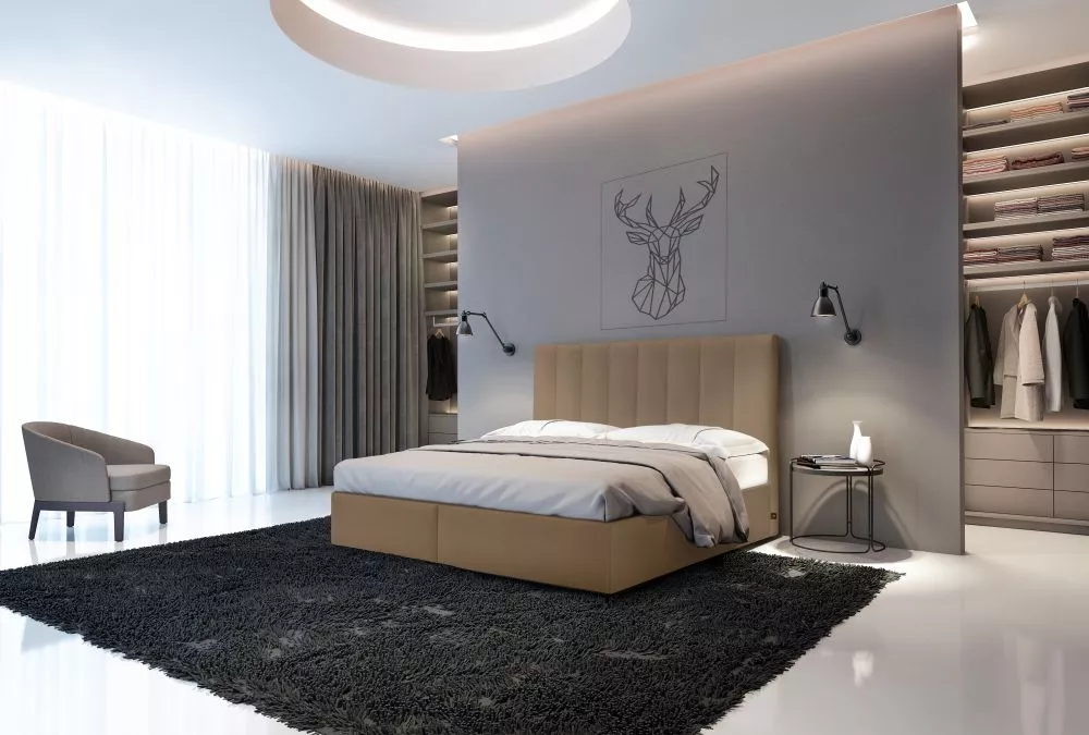 Gulta Rimini Boxspring Standard Guļamvietas platums: 180 cm, Guļamvietas garums: 200 cm, · Gaiši brūns · 180 × 210 × 115