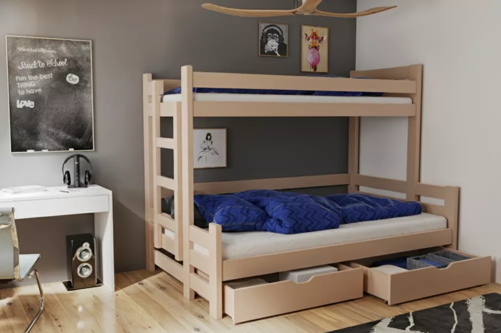 Bērnu gulta Beniamin Basic ar stelāžām Kāpņu puse: Pa kreisi, Guļamvietas platums: 120 cm, Guļamvietas garums: 200 cm, ·
