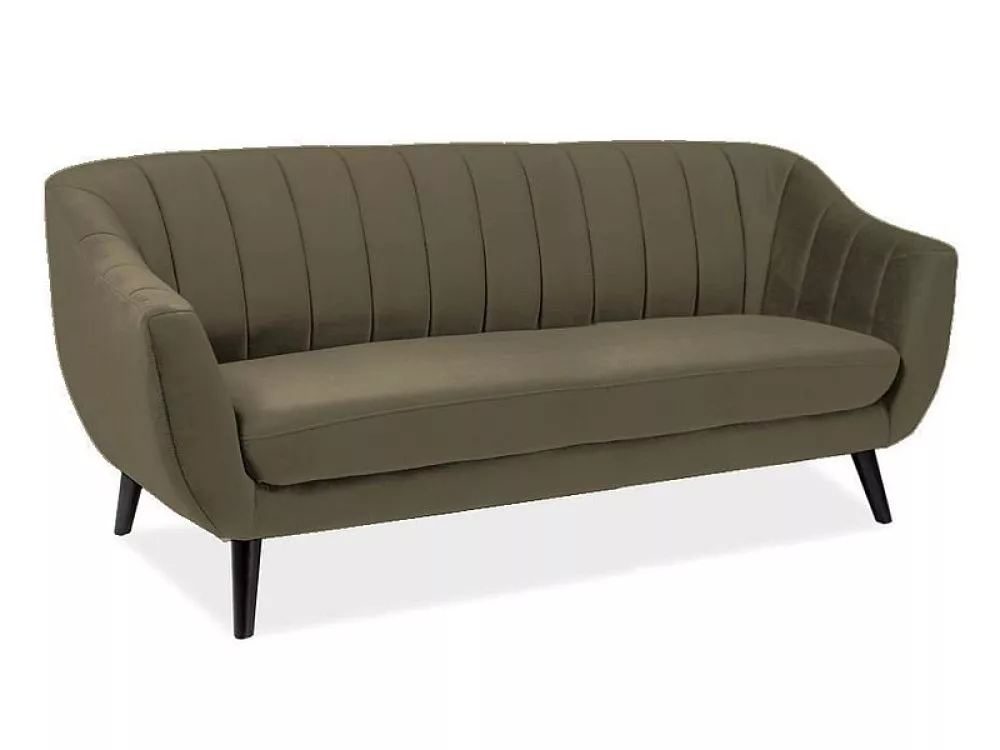 Dīvāns Elite 3S Velvet · Olīvu · 85 × 200 × 83 cm