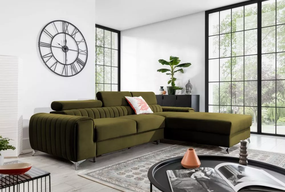 Dīvāns Grayson Premium Standard · Olīvu · 205 × 275 × 98 cm