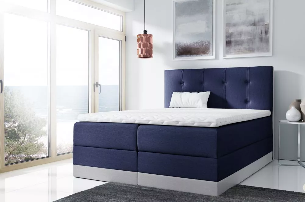 Gulta Royal Boxspring Premium Standard Guļamvietas platums: 160 cm, Korpusa krāsa: tumši zils, Guļamvietas garums: 200 c