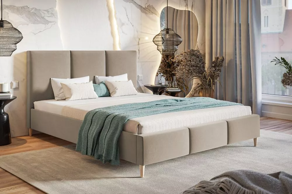 Gulta Lux 7 standard ar stelāžu Guļamvietas platums: 140 cm, Guļamvietas garums: 200 cm, stelāžas tips: koka, · Gaiši br