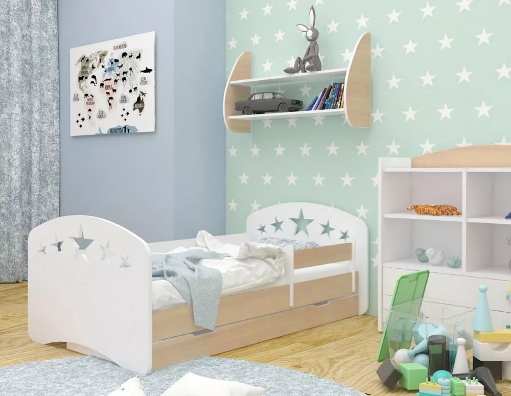 Bērnu gulta Happy Design Gwiazdki L02 140x70 ar stelāžu Guļamvietas platums: 70 cm, Guļamvietas garums: 140 cm, · 82 × 1