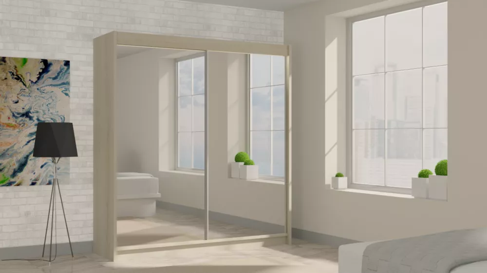 Skapis Debora ar LED · Sonoma · 200 × 61 × 216 cm