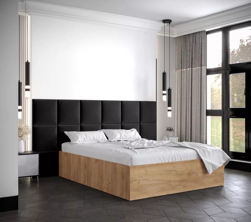 Gulta Bella 4 ar stelāžu Guļamvietas platums: 160 cm, Korpusa krāsa: ozols kraft zelts, Guļamvietas garums: 200 cm, stel