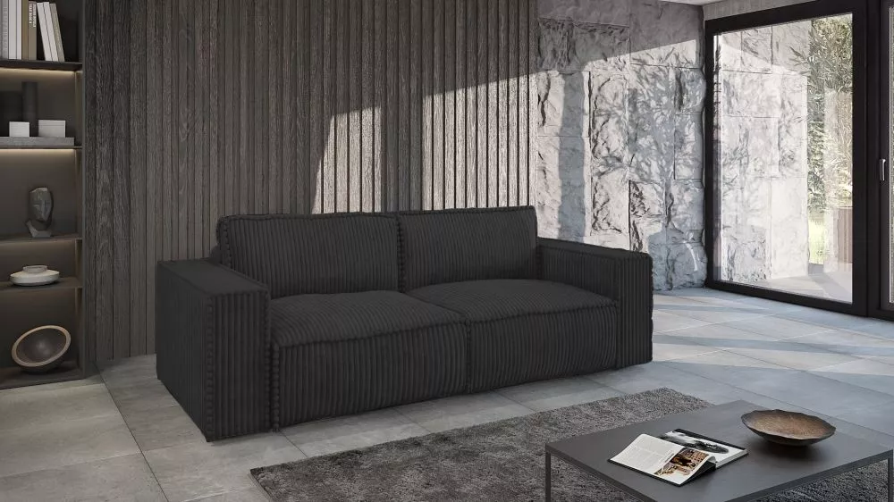 Dīvāns Tilia 3 Standard · Melns · 102 × 240 × 86 cm