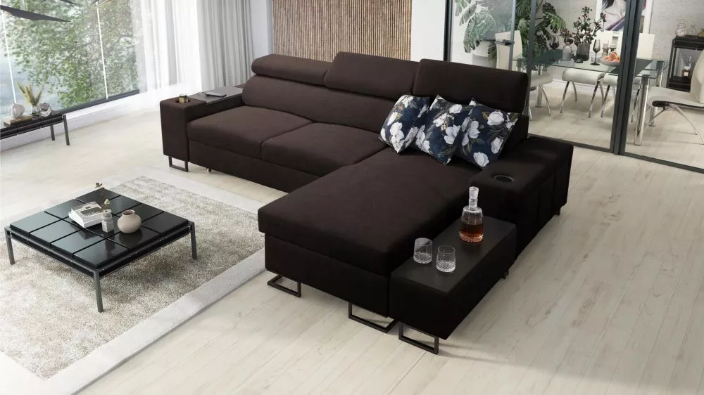 Dīvāns Melody 1 Mini Standard · Tumši brūns · 170 × 274 × 84 cm