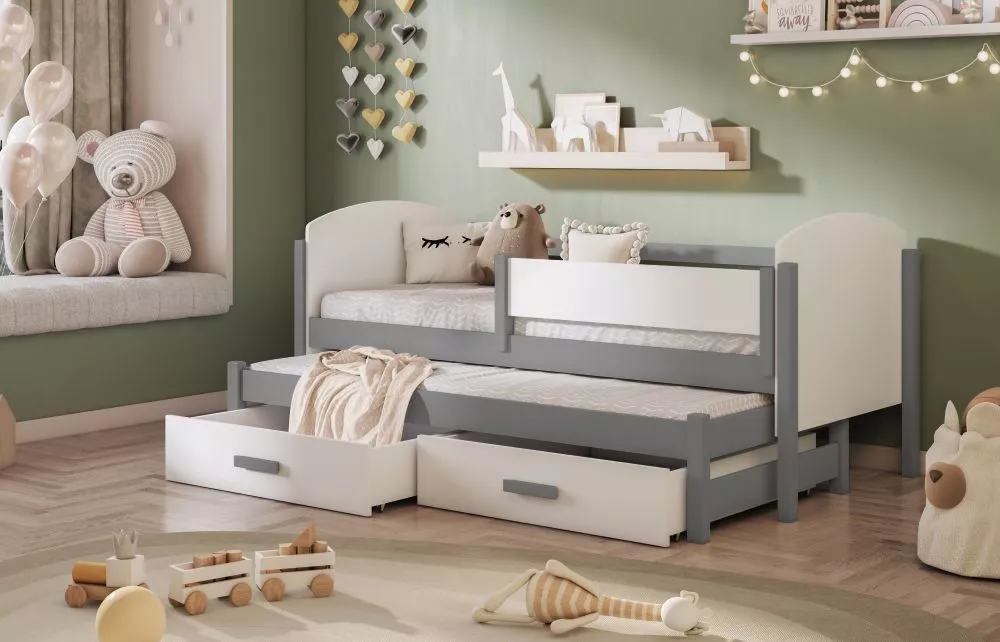 Bērnu gulta Owen ar stelāžām Guļamvietas platums: 80 cm, Guļamvietas garums: 180 cm, · 86 × 192 × 88 cm