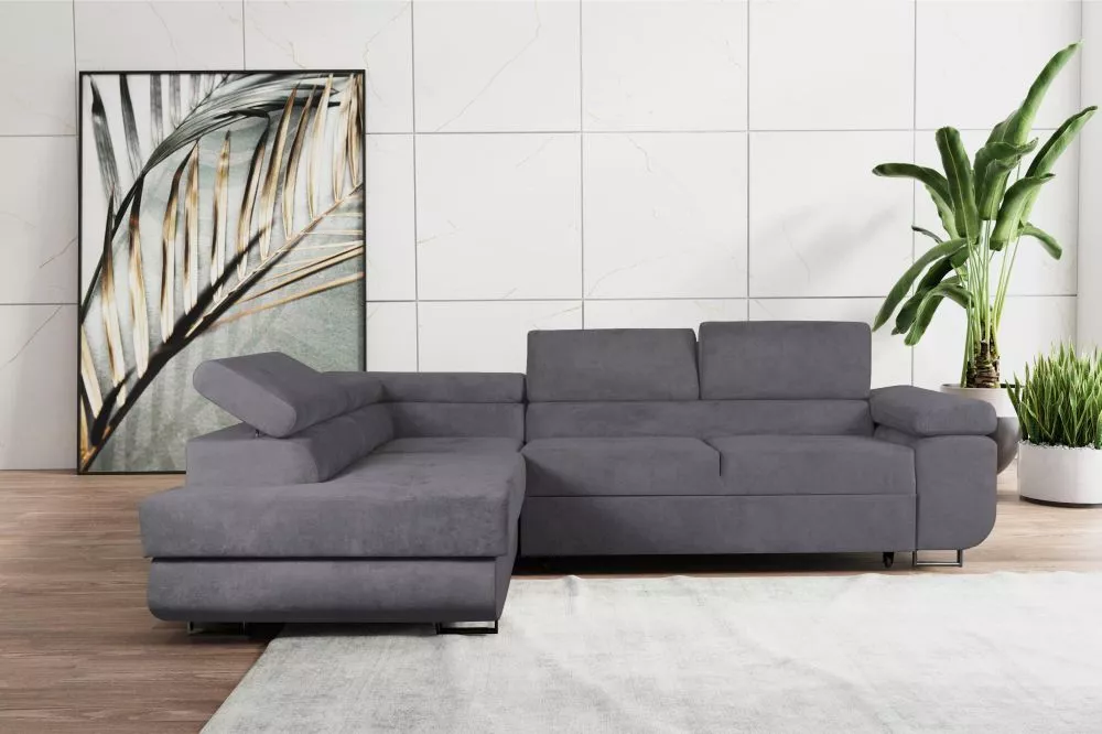 Dīvāns Lido standard · Grafīts · 202 × 275 × 75 cm