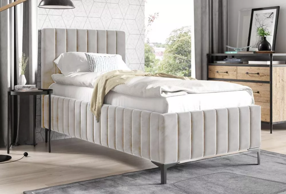 Gulta PK24 Comfort ar stelāžu Guļamvietas platums: 120 cm, Guļamvietas garums: 200 cm, stelāžas tips: metāla, · Krēma · 