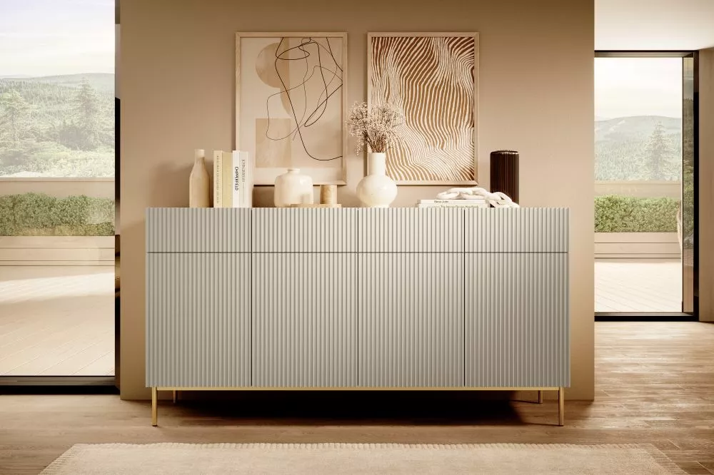 Kumode Nicole K200 4D4SZ Gold · Gaiši bēšs · 200 × 45 × 105 cm