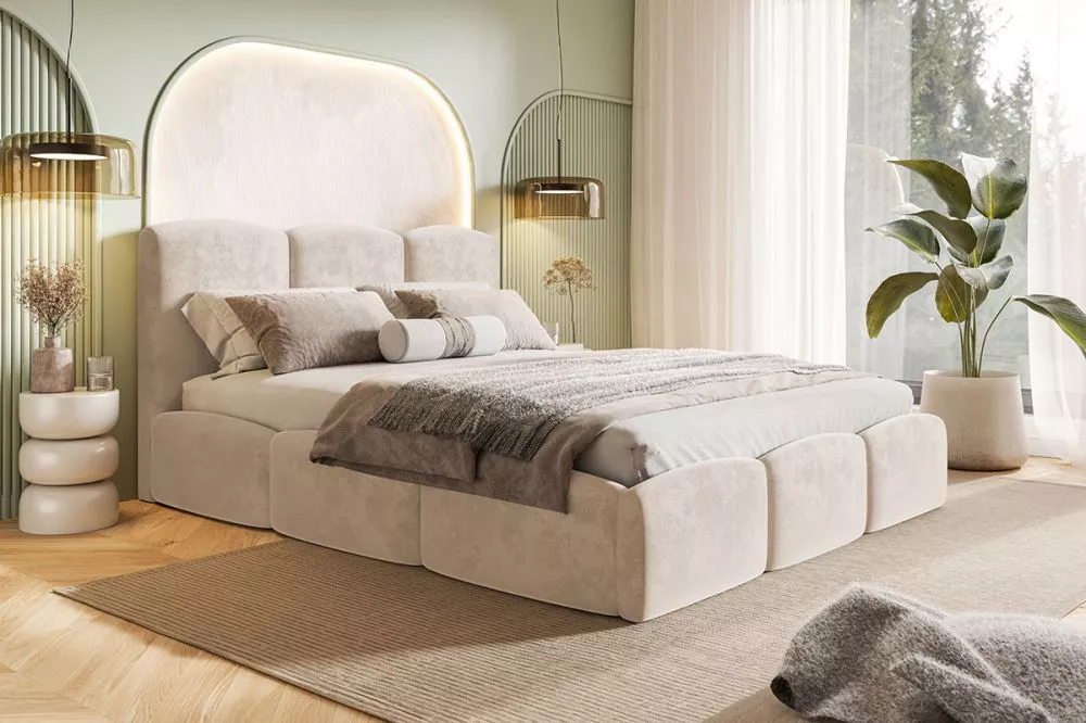Gulta Slim 13 standard ar stelāžu Guļamvietas platums: 180 cm, Guļamvietas garums: 200 cm, stelāžas tips: koka, · Gaiši 